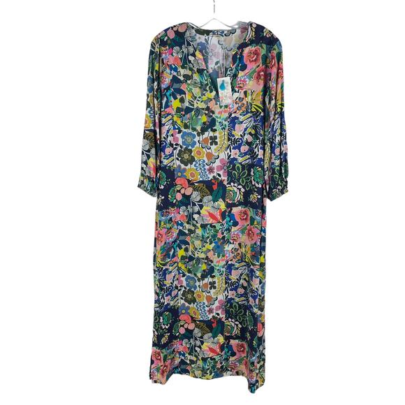 Johnny Was Puff Sleeve Maxi Dress Swim Cover Up Layla Print Size XS - Picture 5 of 13